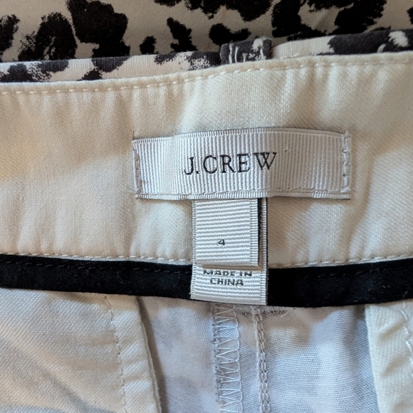 J.Crew Favorite Fit Animal Print Pants Size 4 - Black & White Leopard - Picture 11 of 13